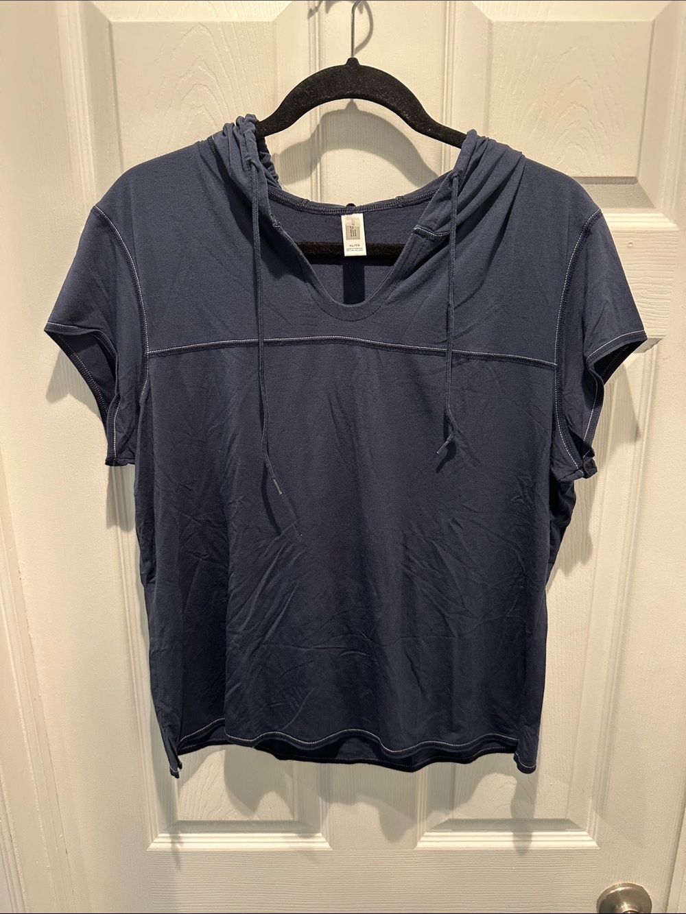 Gap Casual Navy Short-Sleeve Hooded Top Size XL